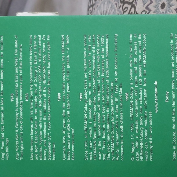 Vintage "Rare" Limited Edition Hermann Bavarian Edelweiss Mohair Teddy Bear #606 - Picture 13 of 16